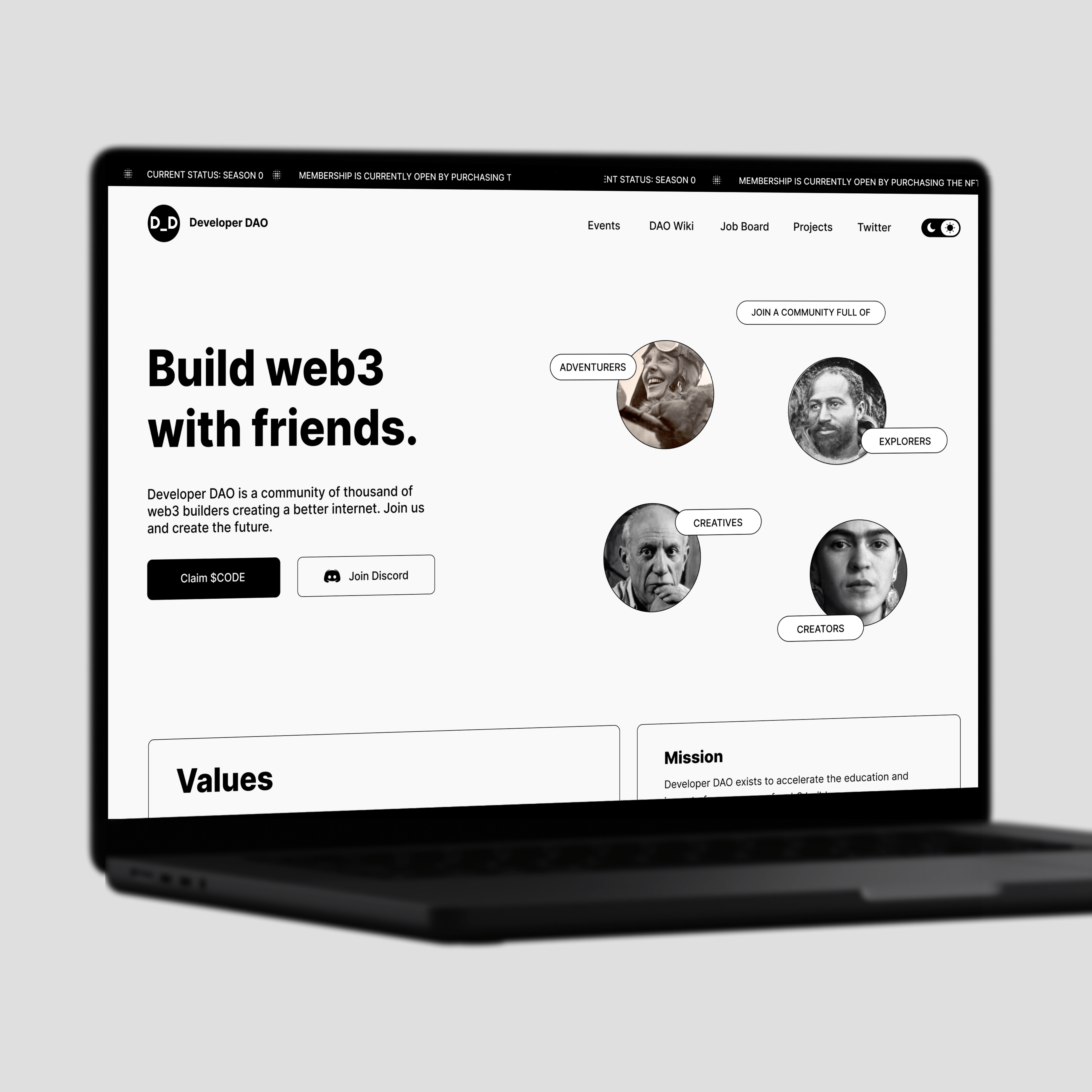 DeveloperDAO light mode